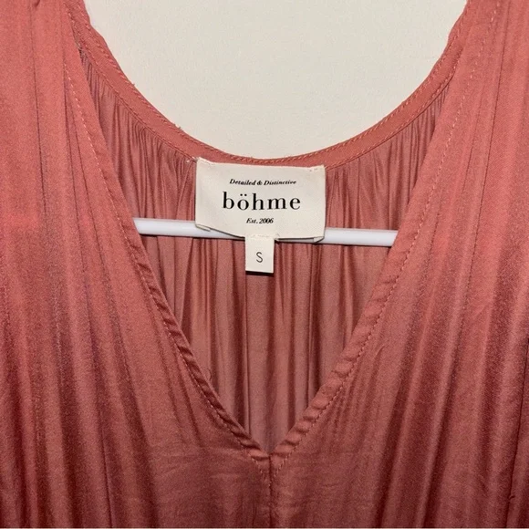 Bohme Willa Ruffle Dress Rust with Ruffle Tiers Size Small - Picture 3 of 8